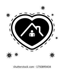Simple stay home icon. Prevention against coronavirus covid-19. Flat Design, Editable. Vector Illustration EPS 10