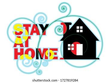 simple stay at home stickers