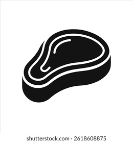 Ícone de Bife Simples Silhueta Vetor Arte Design Isolado