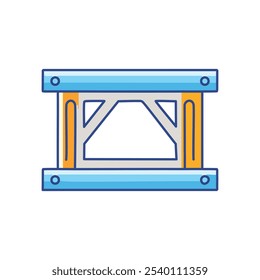 Design de estrutura de aço simples. Planta de uma pequena ponte, simbolizando conexão e estabilidade.  Ideal para projetos de construção ou engenharia.