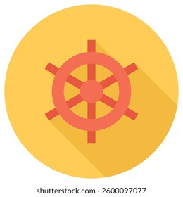 Simple steering wheel icon design, representing driving, vehicles, and control.
