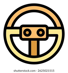 Simple steering wheel icon representing car driving, transportation, and automotive control