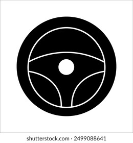 simple steering wheel vector icon design