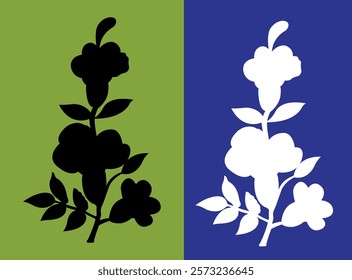  A Simple Stem with Leaves and Full  Flowers, Perfect for Print Designs