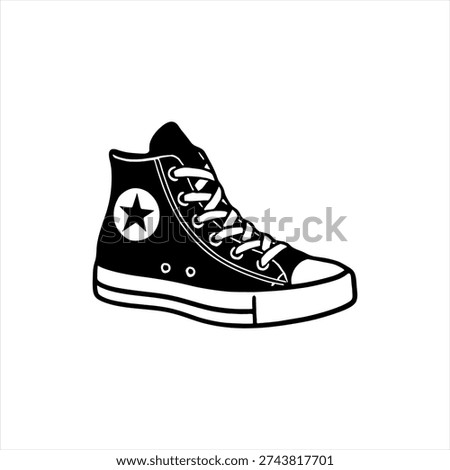 simple stencil vector drawing of sneakers shoes