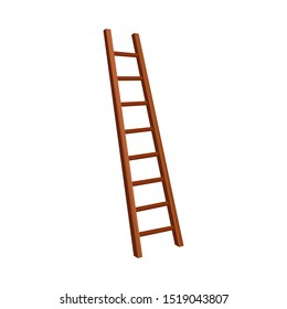 Simple Step Ladder Leaning To The Left Side Vector Illustration