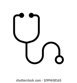 Simple Stethoscope Icon. Linear, Thin Outline