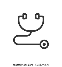Simple stethoscope icons in line style design on white background. Related to healthy, medical, doctor used for website or mobile app and user interface. Vector Illustration Pixel Perfect 48x48.