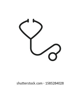 Simple stethoscope line icon. Stroke pictogram. Vector illustration isolated on a white background. Premium quality symbol. Vector sign for mobile app and web sites.
