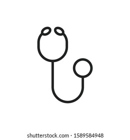 Simple stethoscope line icon. Stroke pictogram. Vector illustration isolated on a white background. Premium quality symbol. Vector sign for mobile app and web sites.