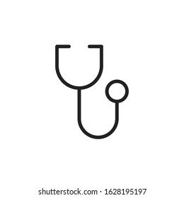 Simple stethoscope line icon. Stroke pictogram. Vector illustration isolated on a white background. Premium quality symbol. Vector sign for mobile app and web sites.