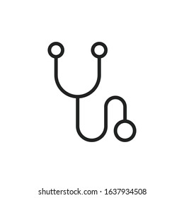 Simple stethoscope line icon. Stroke pictogram. Vector illustration isolated on a white background. Premium quality symbol. Vector sign for mobile app and web sites.
