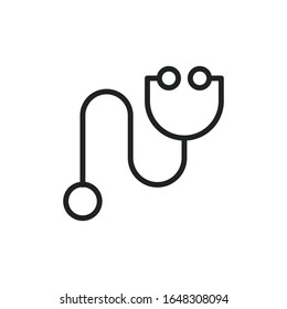 Simple stethoscope line icon. Stroke pictogram. Vector illustration isolated on a white background. Premium quality symbol. Vector sign for mobile app and web sites.