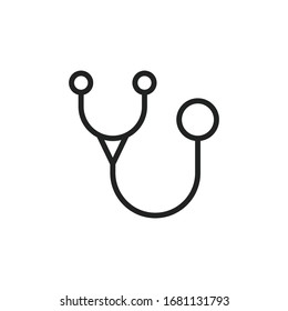 Simple stethoscope line icon. Stroke pictogram. Vector illustration isolated on a white background. Premium quality symbol. Vector sign for mobile app and web sites.