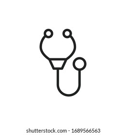 Simple stethoscope line icon. Stroke pictogram. Vector illustration isolated on a white background. Premium quality symbol. Vector sign for mobile app and web sites.
