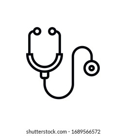 Simple stethoscope line icon. Stroke pictogram. Vector illustration isolated on a white background. Premium quality symbol. Vector sign for mobile app and web sites.