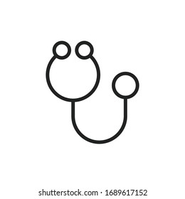 Icono simple de línea de estetoscopio. Pictograma de trazo. Ilustración vectorial aislada en un fondo blanco. Símbolo de calidad superior. Signo de vector para aplicaciones móviles y sitios web.