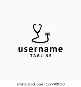 simple stethoscope logo design inspiration . stethoscope logo design template . doctor healthcare logo design