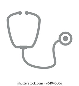 Simple Stethoscope Symbol Monochrome Vector Graphic Illustration Design