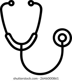 A simple stethoscope vector icon. Ideal for medical, healthcare, and diagnostic designs. Perfect for websites and presentations use.