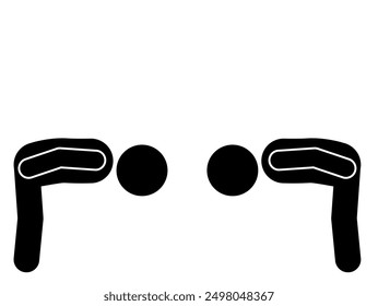 A simple stick figure apologizing