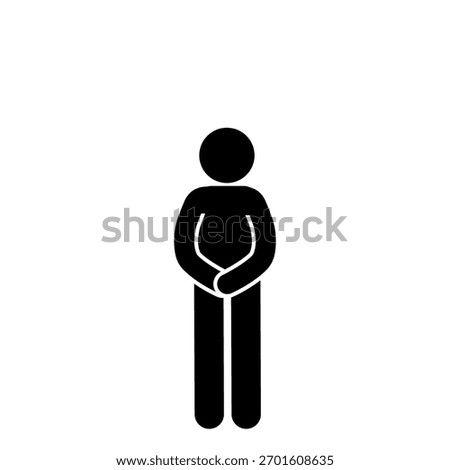 Simple stick figure illustration of standing pose.