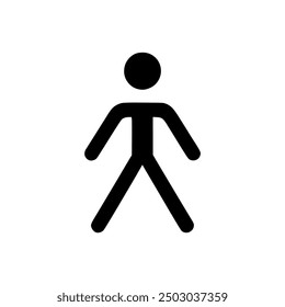 simple stick man standing modern logo vector illustration template design