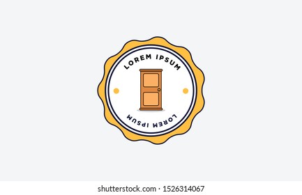 Simple Door Badge Sticker Design Flat Style Design