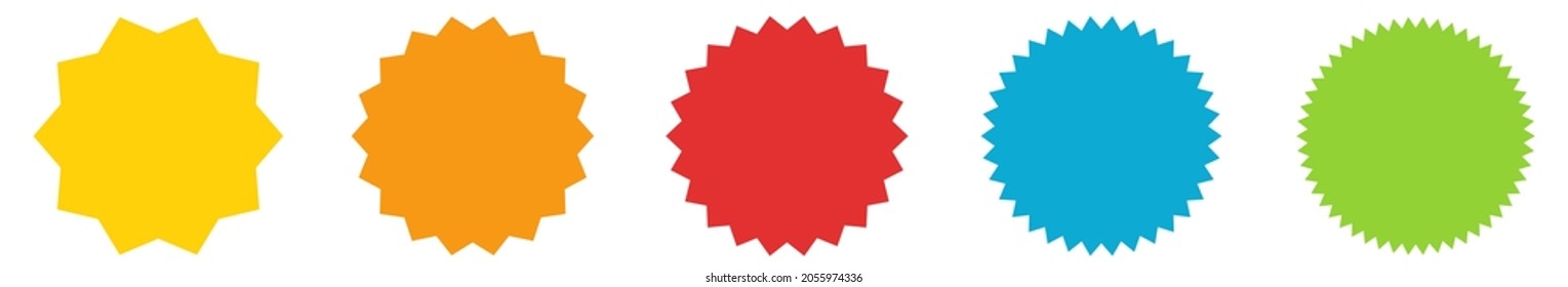 Simple sticker like sign - circle with sharp waves edge