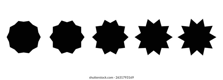 Simple sticker like sign - circle with sharp waves edge . Vector Illustration . EPS 10 .