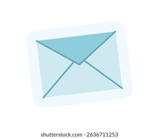A simple sticker mail message. A digital application for message communication. Context of social interaction, social media engagement, user experience with modern technology.