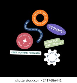 Plantilla de diseño vectorial de pegatinas simple