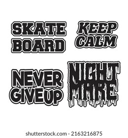 simple stickers skateboard set for print