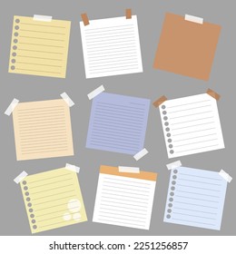 simple sticky note vector set