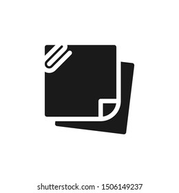 Simple sticky notes icons with paperclip in solid style design on white background. Suitable for reminder, school, website app, user interface and pattern design. Pixel Perfect 48x48. Vector EPS 10