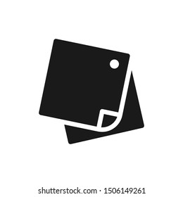 Simple sticky notes icons with paperclip in solid style design on white background. Suitable for reminder, school, website app, user interface and pattern design. Pixel Perfect 48x48. Vector EPS 10