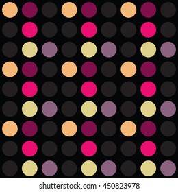 Simple but still unique seamless pattern in polka dot style with a nice retro look. Perfect for women's clothing or wall decoration. Easy to print on fabric or paper. Stock vector background.