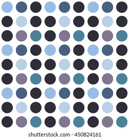 Simple but still unique seamless pattern in polka dot style with a nice retro look. Perfect for women's clothing or wall decoration. Easy to print on fabric or paper. Stock vector background.