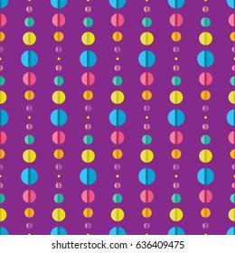 Simple but still unique seamless pattern with the colorful circles. Perfect for party background, holiday decoration or bright clothes. Stock vector.