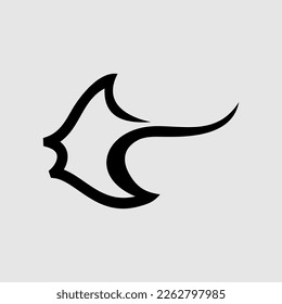 simple stingray line icon logo vector design, modern logo pictogram design of manta ray fish 