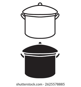 simple stock pot icon. minimalist vector format. logos, stickers, merchandise, and user interface elements