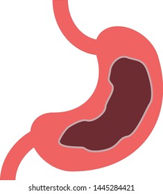 Simple Stomach vector flat design.Flat icon isolated on the white background.Human Digestive system anatomy.