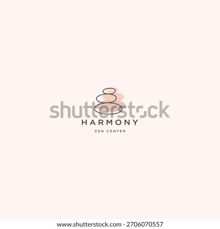 Simple Stone Balance Logo Design Template Flat Vector