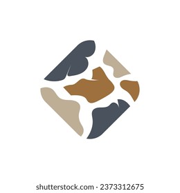 Simple Stone Wall Logo Design Template Symbol Illustration