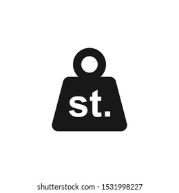 Simple stone weight silhouette icon, isolated