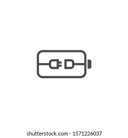 Simple stop contact icon for battery charger