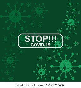 Simple Stop Covid-19 text concept Flat vector illustration vector design