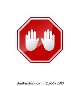 Simple Stop No Enter wrong way Sign for room private property and street sign with gradient