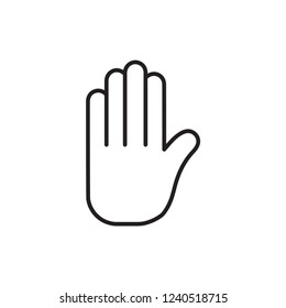 Simple stop road sign with big hand symbol or icon vector illustration.