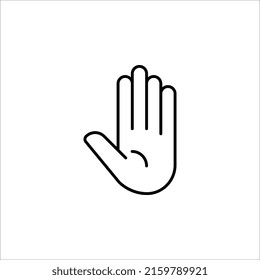 Señal de ruta de parada simple con símbolo de mano grande o ilustración vectorial de icono